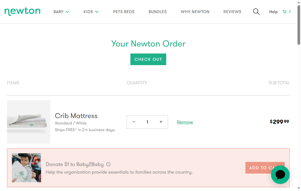 Newton Baby Cart — Mattress Only, No Accessory Suggestions