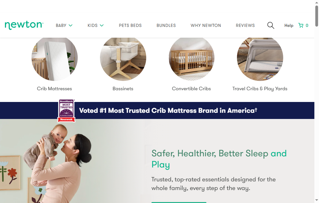 Newton Baby Homepage — Footer Newsletter Signup Only